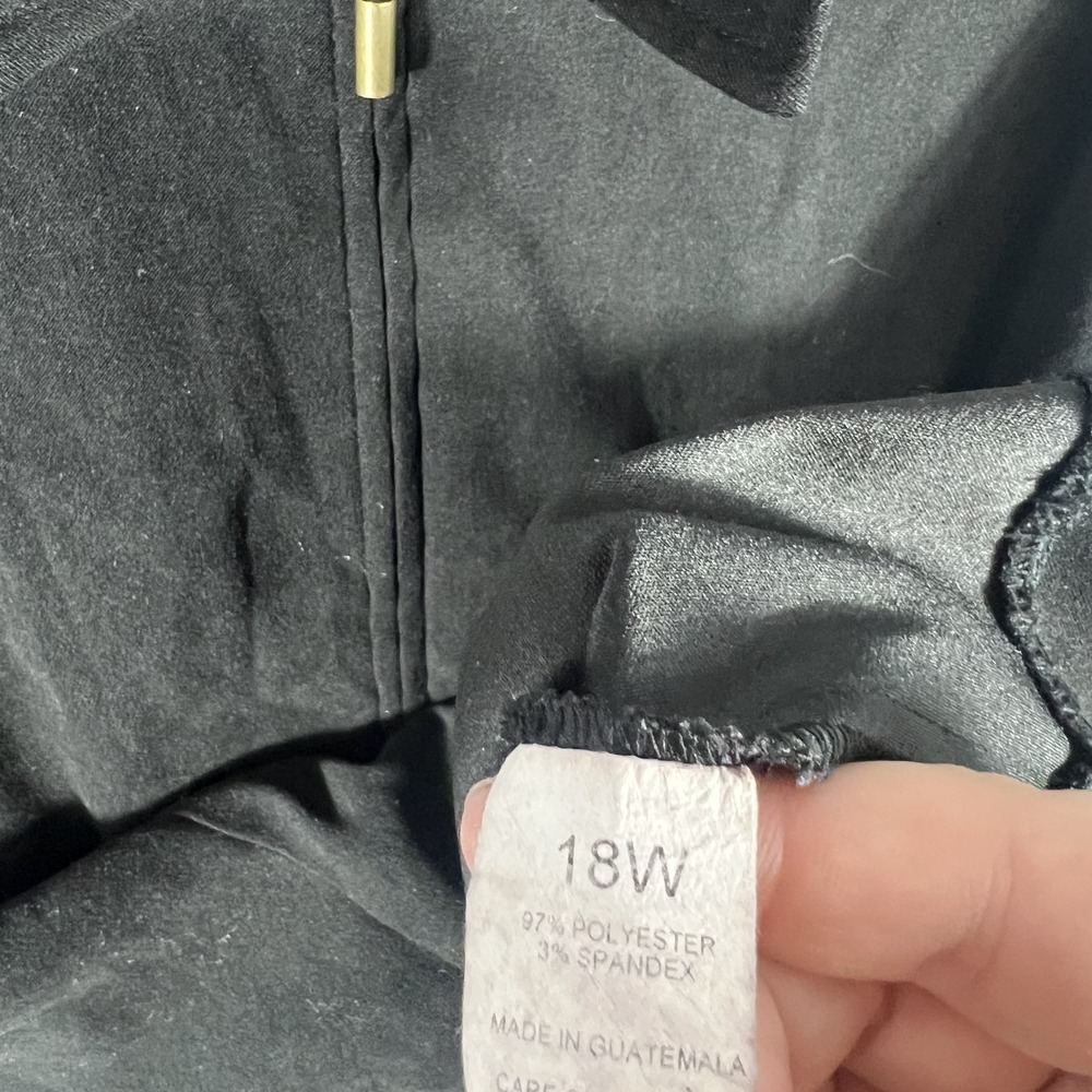 Briggs New York Women's Black Full Zip Jacket Plus Size 18W Stand Collar - Picture 5 of 6